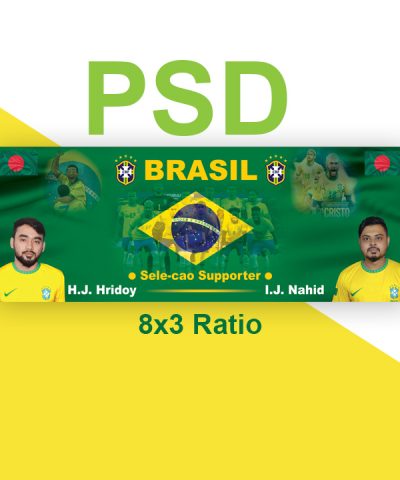 Brazil Supporter Banner Design 8×3